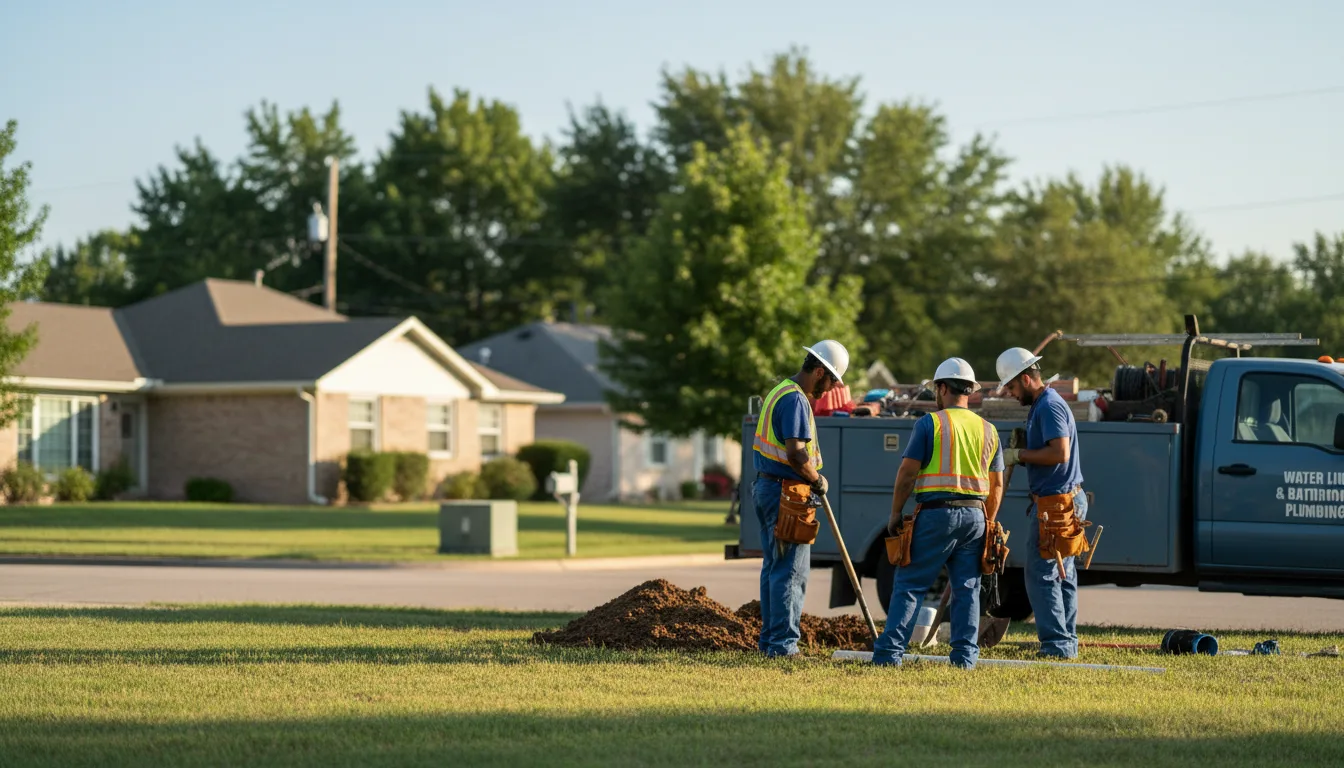 Residential water line and bathroom plumbing service in Oxford, AR